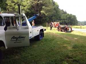 Tractor overturned